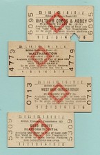 FOUR BTC/BRB platform tickets: WALTHAM CROSS & ABBEY, WEST HAM (MANOR ROAD) etc
