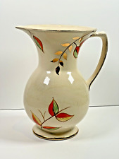 Arthur Wood Cream Ceramic Jug Pitcher 21cm Orange Green Gold Leaf Design 2 Pints