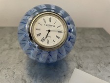 Caithness Vintage Art Glass Blue Clock Paperweight Handcrafted