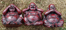 Resin Three Wise Buddha Buddhas Hear Speak See No Evil Statue Figures