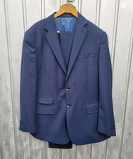 TM Lewin Super 100s Pure Merino Wool 2 Piece Men's Navy Blue Suit 44R 38R