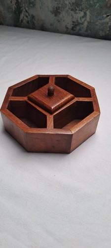 Vintage wooden octagonal - wooden,