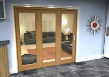 1905mm Oak 1 Lite Clear Glass Internal Bifold Doors Ref ZA220125G