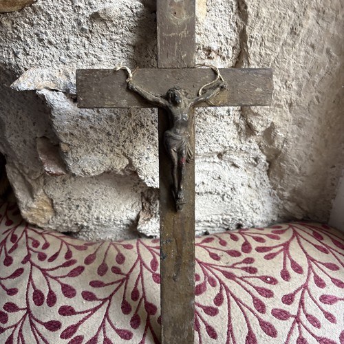 Antique french crucifix - french,