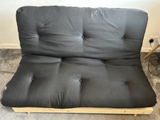 Double 4ft Luxury Futon 2 Seater Wooden Frame Sofa Bed Mattress in 11 Colours