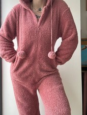Teddy Bear Suit Pink Size Large Size 12 Very Cosy Perfect For Winter
