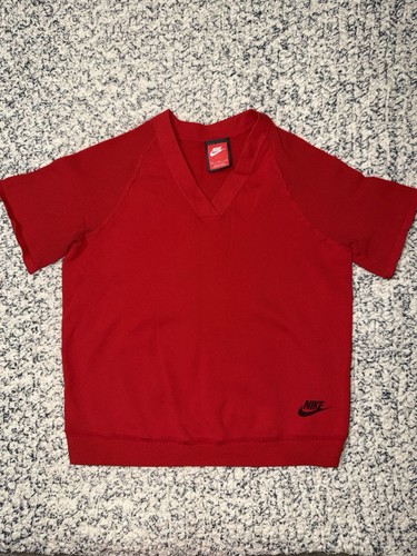 Nike men red neck pullover - nike, men's