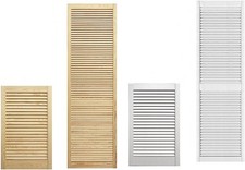 Wooden open louvre wardrobe - open,