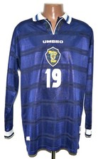 SCOTLAND 1998/2000 MATCH WORN ISSUE HOME FOOTBALL SHIRT UMBRO #19 XL