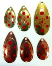 ILBA Spinner Blades Gold/ Red, Copper/Red, Dec Spots, Tondo Model Sizes 1-4