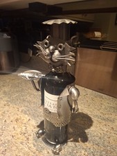 Cat Themed Metal Wine Bottle