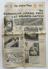 Graham Hill Dan Gurney Hand Signed Newspaper European Grand Prix Brands Hatch