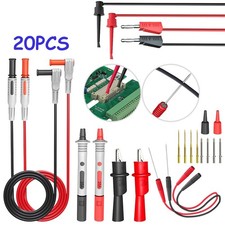 20PCS Multimeter Test Leads Kit with Alligator Clip Wire Piercing Test Probe Pin