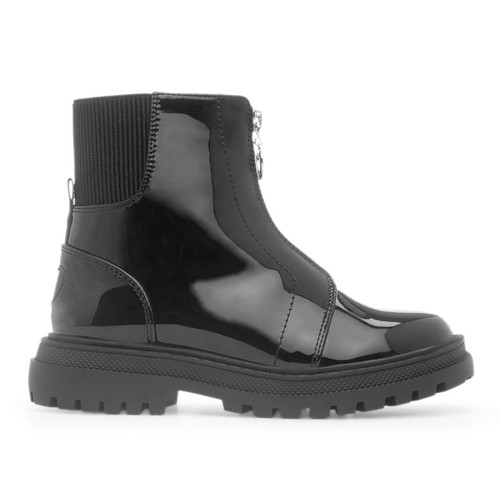Girls black patent ankle - patent,