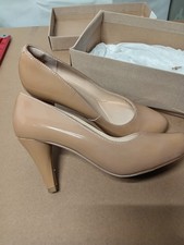 Clarks Women's Dalla Rose Nude Patent Leather Shoes Size UK 6 D EUR 39