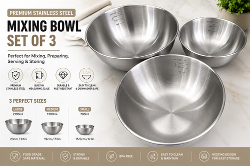 3pcs stainless steel - stainless, mixing