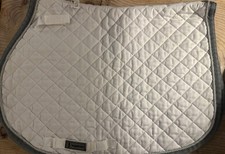 Equiport GP Saddle pad. White.  Silver Trim. VGC Condition Used Once. Sm / Pony