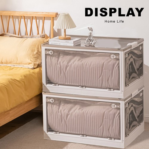 Folding stackable storage box - folding,