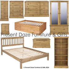 Cotswold Solid Pine Chest Wardrobe Ottoman Bedside Bed Bookcase - Easy Assembly