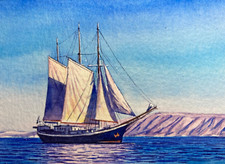 Watercolor Painting Ocean