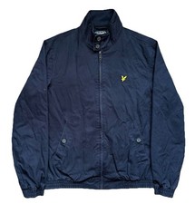 Lyle & Scott Navy 100% Cotton Embroidered Harrington Jacket Mens Size Medium