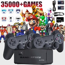 35000+ Retro Video Game Console 4K HD TV Game Stick + 2 Wireless Controller
