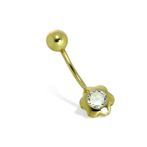 9ct gold 4mm clear cz - 4mm,