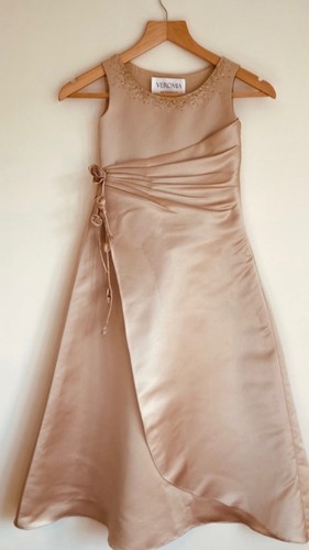 Girls gold bridesmaid dress - gold,