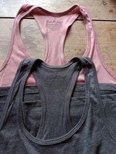 Boho Jungle Racer Gym Tanks Medium Dusty Pink & Slate Grey