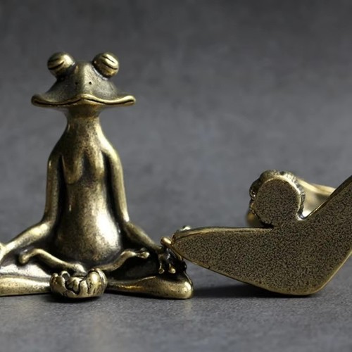 Antique brass meditation - brass, zen