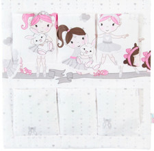 COT TIDY ORGANISER  HANGING STORAGE 6 POCKETS Ballerina  Grey