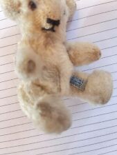 Antique Chad Valley old teddy bear, mohair, glass eyes, jointed, original label 
