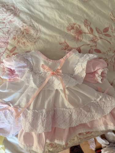 Newborn girls pink white lace - newborn,