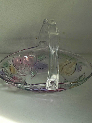 Clear glass oval basket - oval,