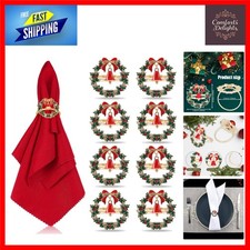 8 Gold Christmas Wreath Napkin