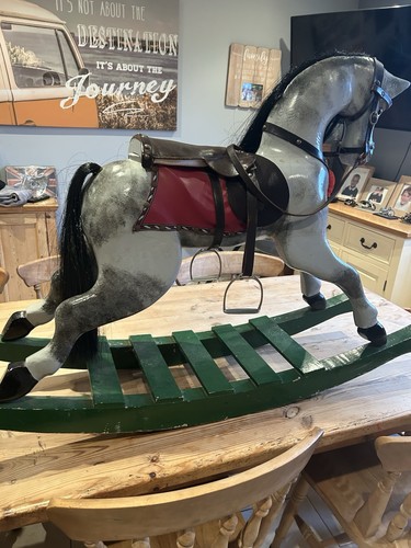 Vintage wooden rocking horse - vintage,