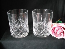 Pair of Vintage Mismatched Lead Crystal Whisky Rocks Spirits Glasses (RWMM)