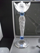 Swarovski - Blue Flower Candleholder - 207012  - Box & Cert - Retired 2001