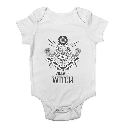 Village witch baby grow vest - witch,