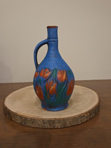 Hand painted blue ceramic - painted, wine