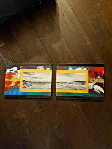Acrylic abstract two-piece