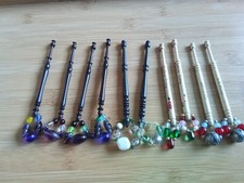 10 Wood Lace Making  Bobbins With Spangles # 5