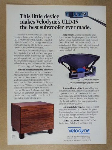 1986 velodyne uld - uld-15, subwoofer
