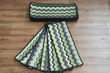 14 Zigzag Hard Wearing Carpet Stair Case Treads Zig Zag Green Stair Pads