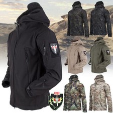 Men Combat Waterproof Jacket Hooded Outdoor Thick Warm Army Tactical Fleece Coat