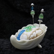 Vintage Porcelain Shell Pincushion