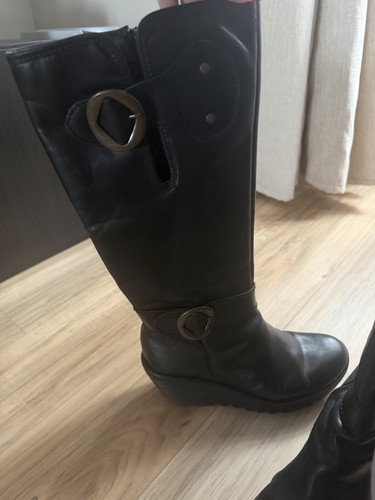 Fly london black leather - london,
