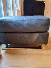 Large Black Dfs Pouffe Footstool With Storage
