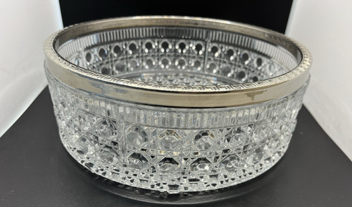 Vintage cut glass fruit bowl - vintage,