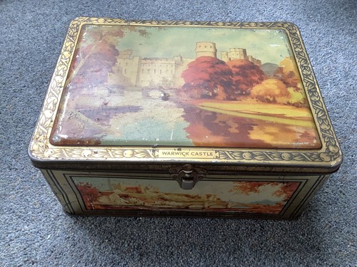 Vintage blue bird toffee tin - bird,